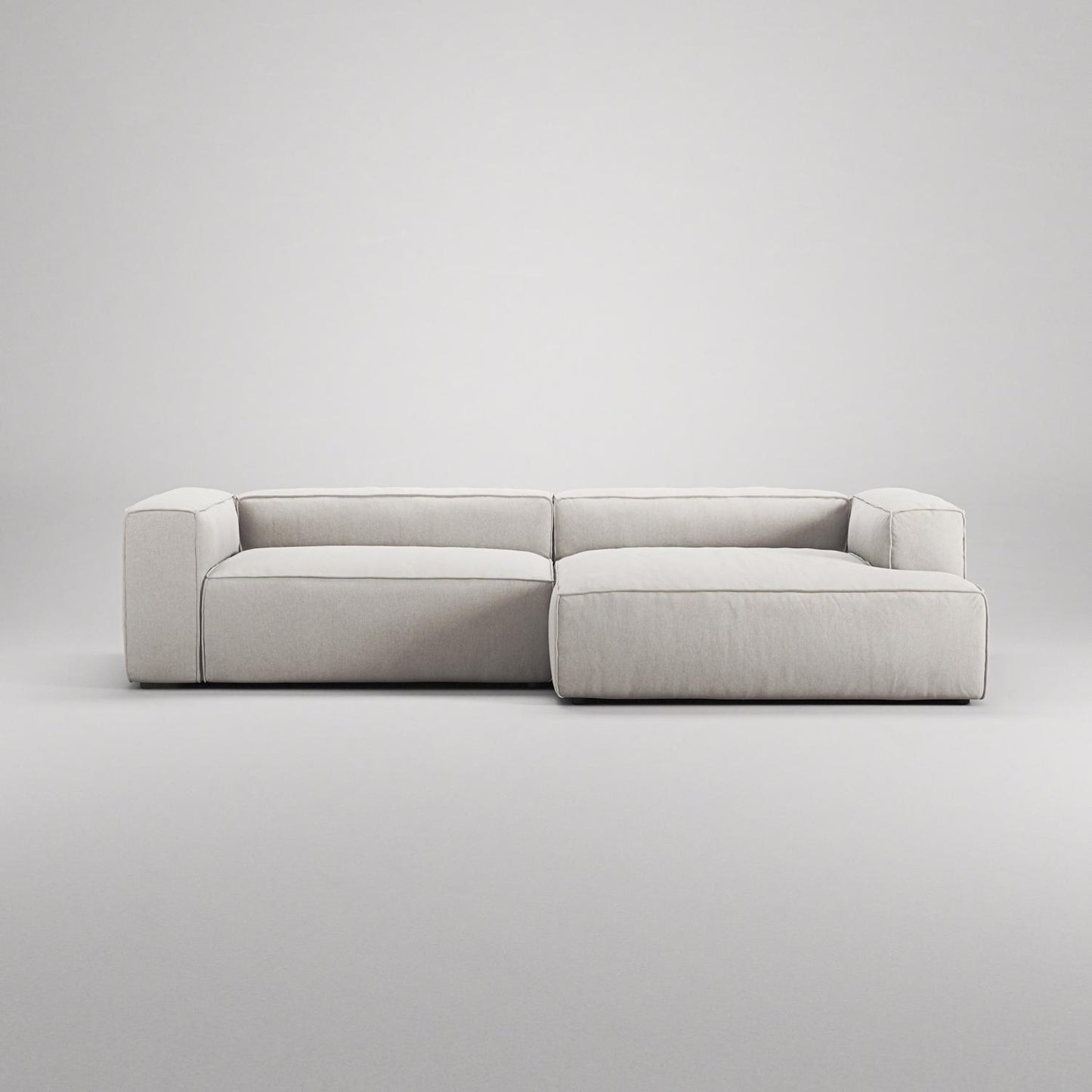Decotique Grand 3-Seater Sofa Chaise Longue Right Moonwhite