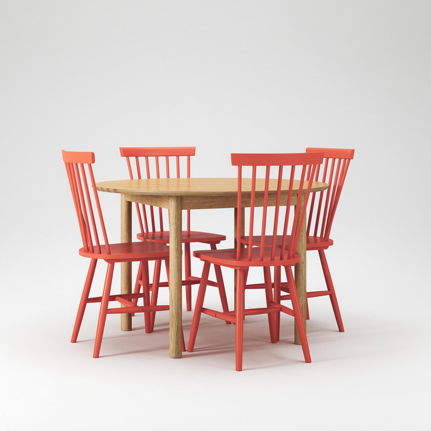 Department Wood Dining Table Set Oak/ Orange