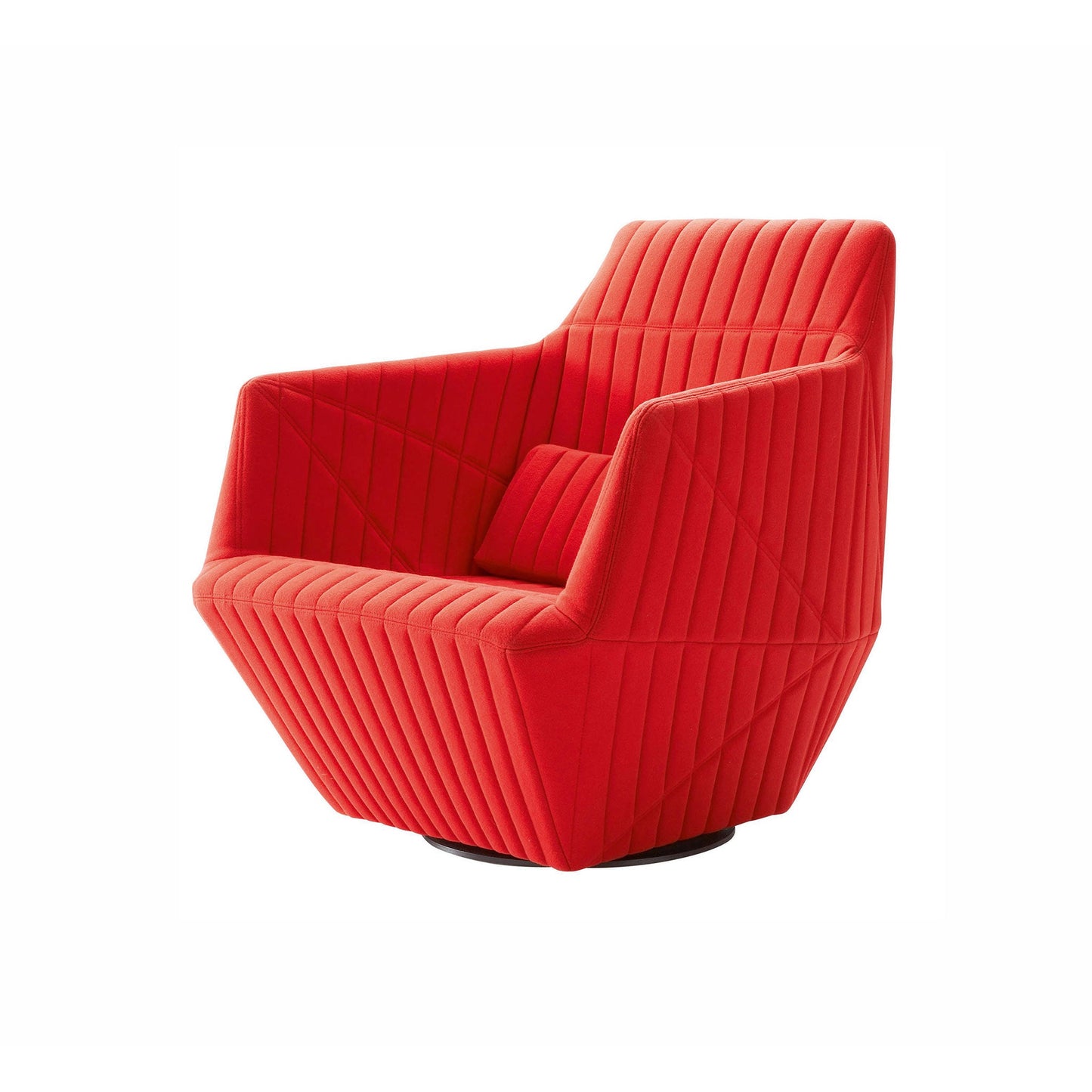 FACETT - Swivel fabric armchair with armrests (Request Info).