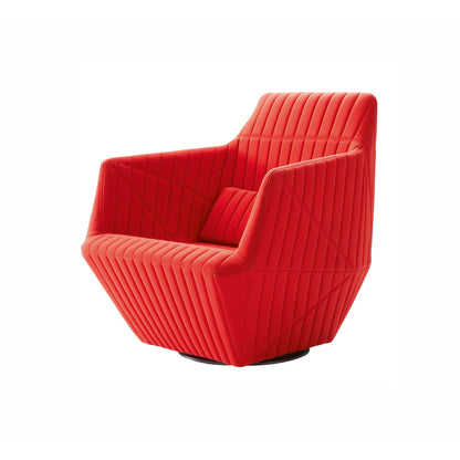 FACETT - Swivel fabric armchair with armrests (Request Info).