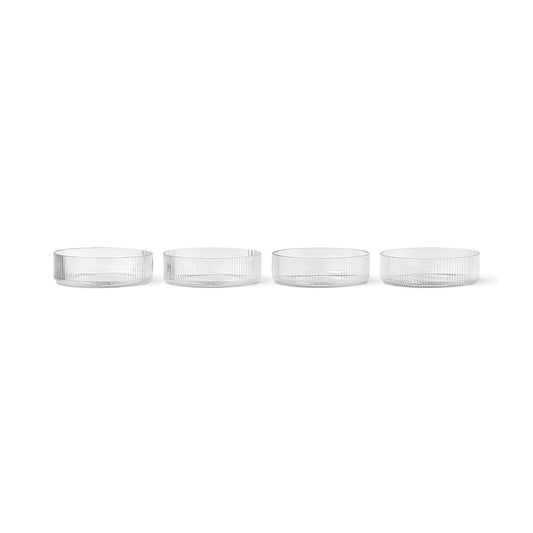 Ripple Serving Bowl Set of 4 by Ferm Living #Clear