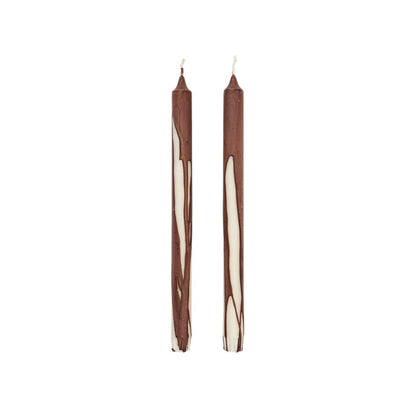 Ferm Living Drip Candle Set of 2 Dark Chocolate