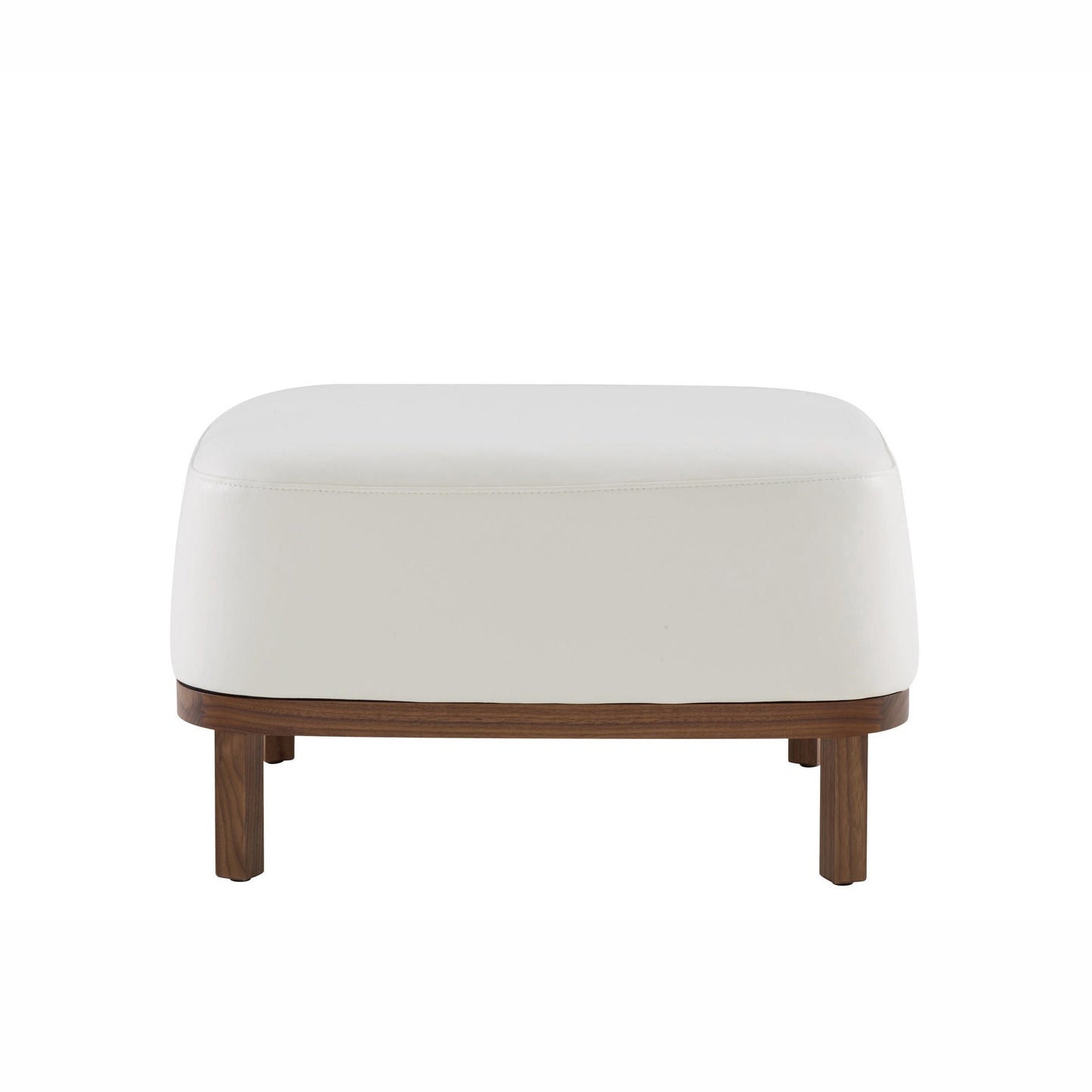 FLAX - Upholstered leather footstool.