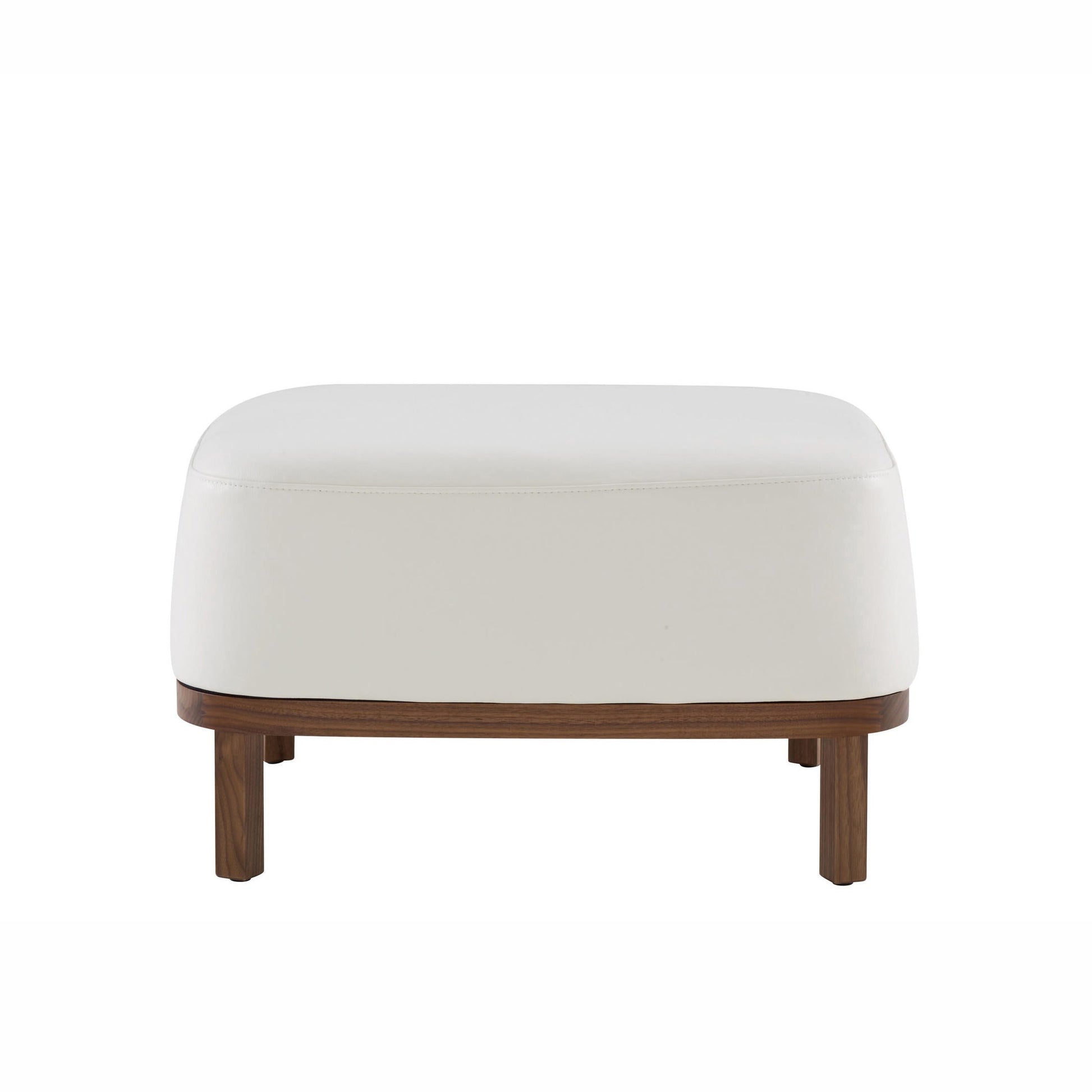 FLAX - Upholstered leather footstool.