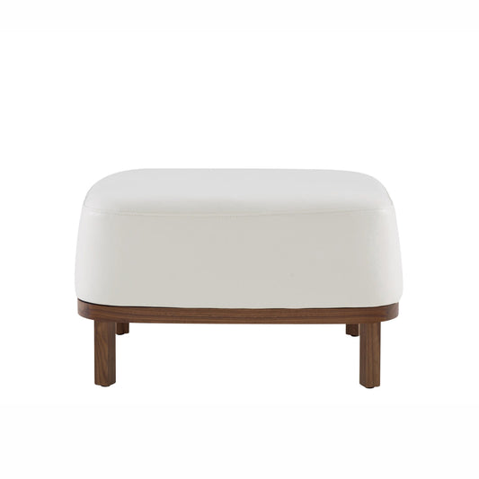 FLAX - Upholstered leather footstool.