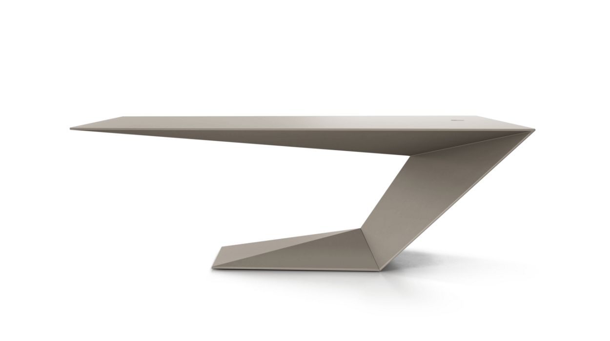 Furtif Large Desk by Roche Bobois #Matte / Tenax lacquer/Taupe