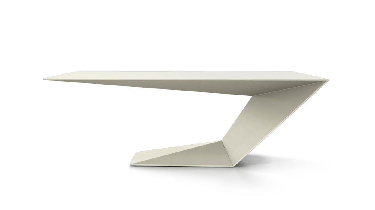 Furtif Large Desk by Roche Bobois #Matte / Tenax lacquer/Beige grey