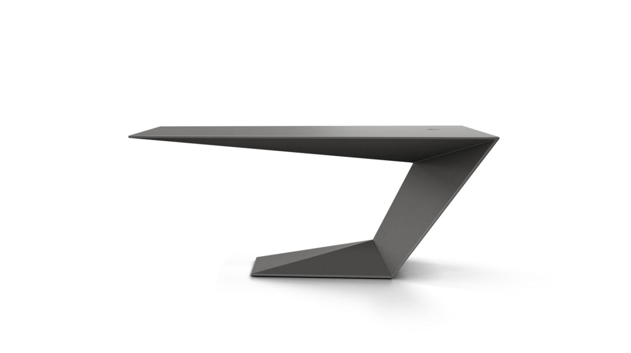 Furtif Small Desk by Roche Bobois #Matte / Tenax lacquer/Dark grey