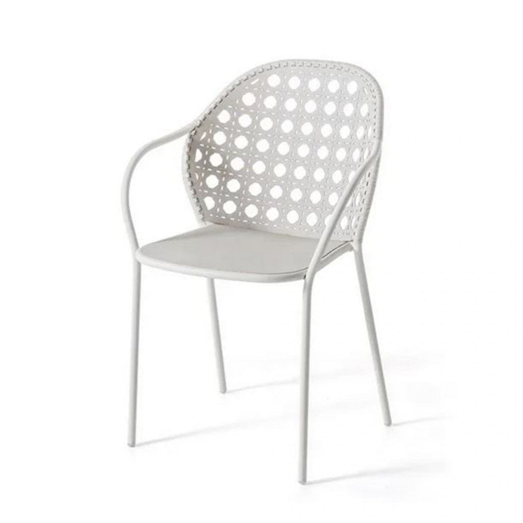 BRISE 24 - Stainless steel garden chair with armrests.