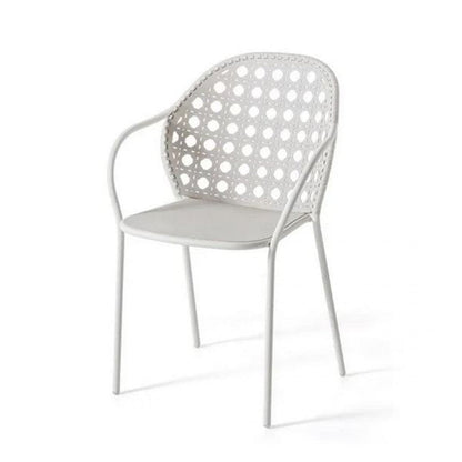 BRISE 24 - Stainless steel garden chair with armrests.
