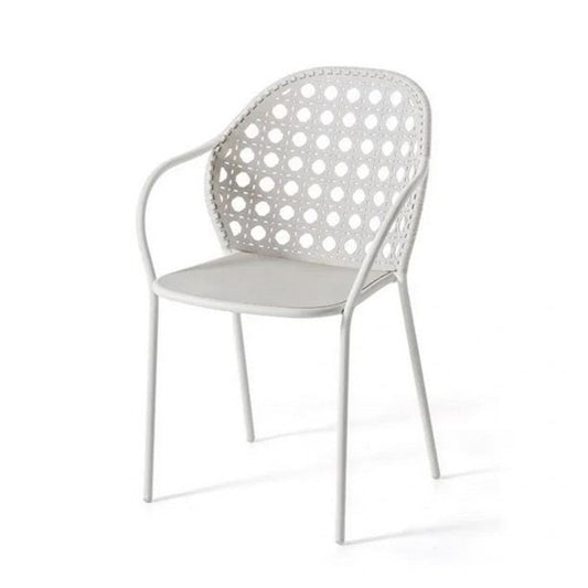 BRISE 24 - Stainless steel garden chair with armrests.