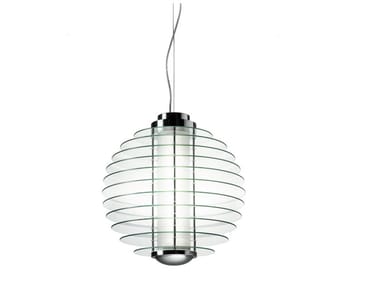 0024 MEDIUM - Glass and metal pendant lamp (Request Info).