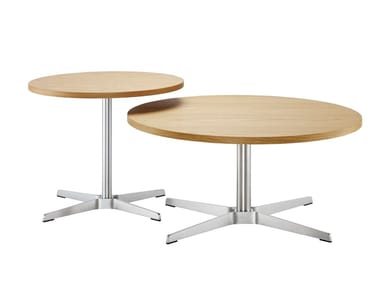 1808 - Round coffee table with 4-star base (Request Info).