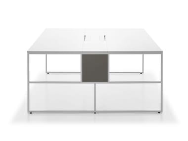 20.VENTI LIGHT - Multiple rectangular melamine-faced chipboard office desk with cable management (Request Info).