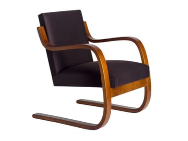 402 - Cantilever wooden armchair with armrests (Request Info).