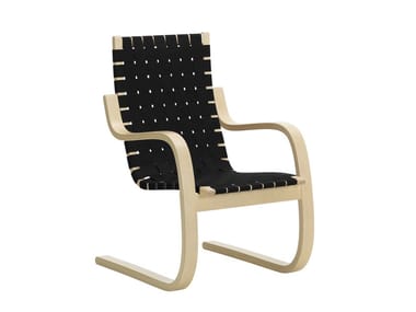 406 - Cantilever wooden armchair with armrests (Request Info).
