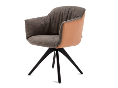 ROLF BENZ 641 - Trestle-based chair with armrests (Request Info).