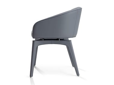 OPHELIA - Upholstered leather chair with armrests by Visionnaire