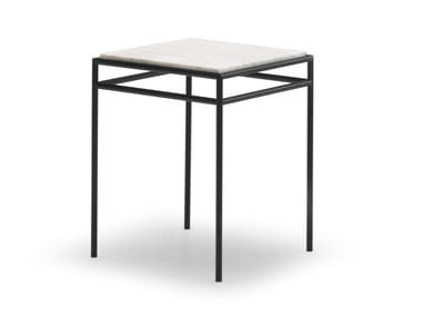 MIDDLEWEIGHT - Square Estremoz marble high side table (Request Info).