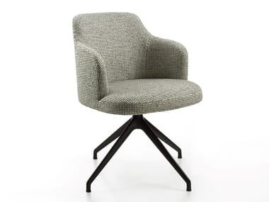 ABBY - Swivel fabric chair with armrests (Request Info).