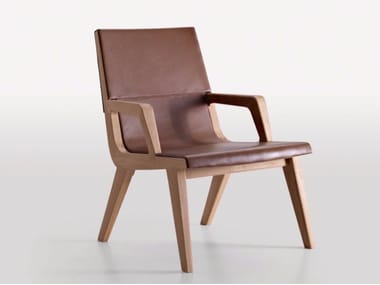 ACANTO - Leather armchair with armrests (Request Info).