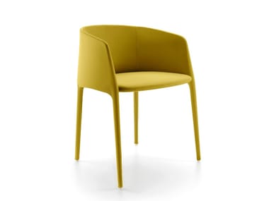 ACHILLE - Upholstered fabric chair with armrests (Request Info).
