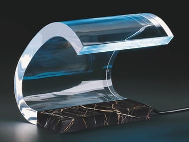 ACRILICA - 281 60TH - Portoro marble and PMMA table lamp (Request Info).