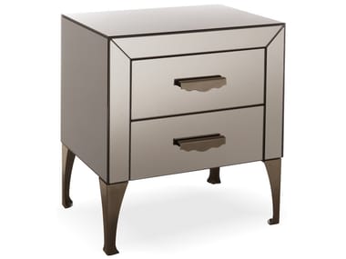 ADONE - Wooden bedside table with drawers by Cantori