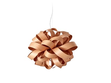 AGATHA BALL - Handmade wood veneer pendant lamp (Request Info).