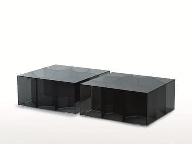 ALICE - Low square crystal coffee table (Request Info).