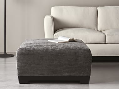 ALLEN - Upholstered fabric pouf with removable lining (Request Info).