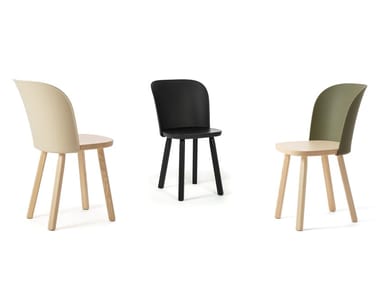 ALPINA - Beech chair with backrest in bio-based plastic (Request Info).