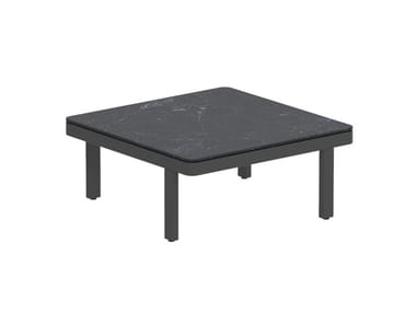 ALURA LOUNGE - Square powder coated aluminium garden side table (Request Info).