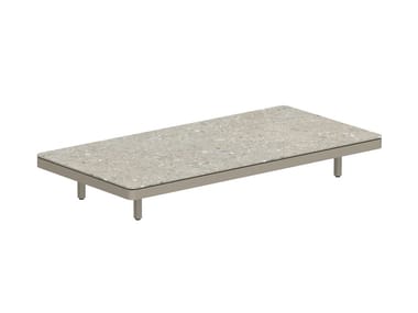 ALURA LOUNGE - Low rectangular powder coated aluminium garden side table (Request Info).