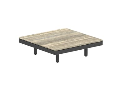 ALURA LOUNGE - Low square powder coated aluminium garden side table (Request Info).