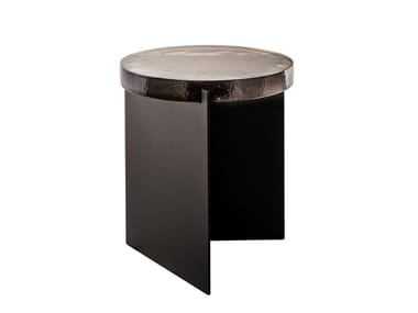 ALWA ONE - Round glass and steel coffee table (Request Info).