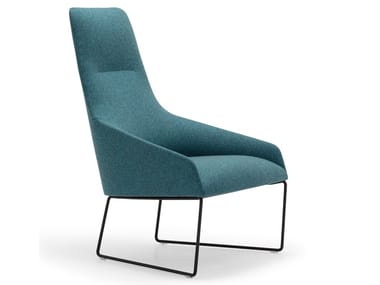 ALYA BU1538 - Sled base upholstered armchair with armrests (Request Info).