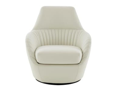 AMÉDÉE - Swivel upholstered fabric armchair with armrests (Request Info).
