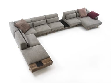 ARGO - Sectional fabric sofa with storage space (Request Info).