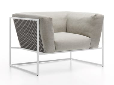 ARPA - Fabric garden armchair with armrests (Request Info).