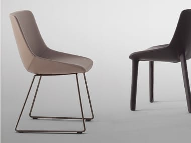 ARTIKA SI - Sled base upholstered leather chair (Request Info).