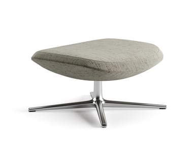 ASTON CLUB - Upholstered fabric footstool with 4-spoke base (Request Info).