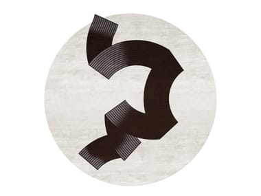 AURORA - Round rug in wool and bamboo silk (Request Info).