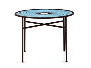 BANJOOLI - Steel and colored polyethylene threads handwoven table (Request Info).
