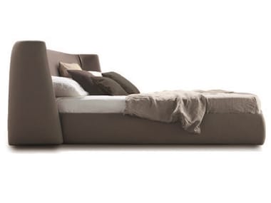 BASKET - Fabric double bed with upholstered headboard (Request Info).