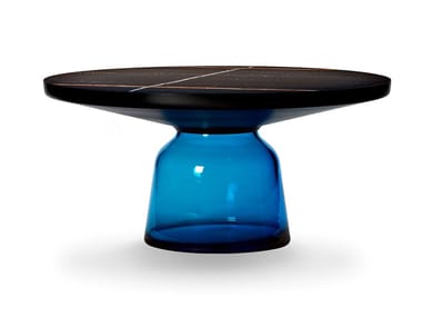 BELL COFFEE TABLE STEEL - Round steel and glass coffee table (Request Info).