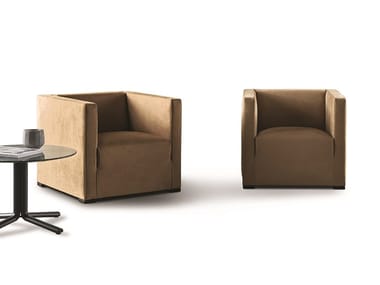 BELMON - Upholstered fabric armchair with removable cover (Request Info).