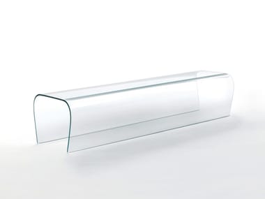 BENT GLASS BENCH - Crystal bench.
