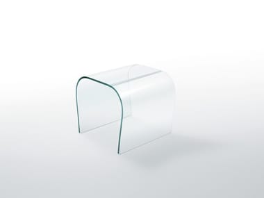BENT GLASS STOOL - Low crystal stool (Request Info).