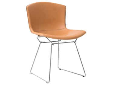 Bertoia Side Chair - Sled Base Upholstered Leather Chair (Quote inquiry).